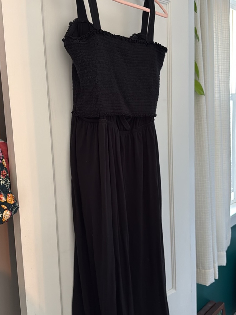 Kindred Bravely Black Smocked Nursing Dress